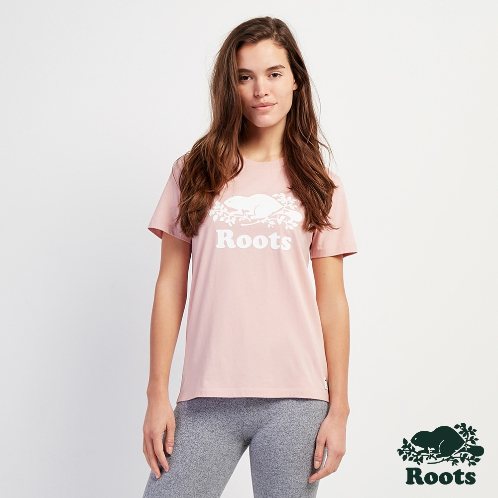 Roots女裝-經典海狸短袖T恤-粉色
