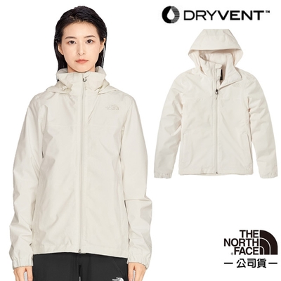 The North Face 女 3效能 防水透氣防風耐磨連帽外套(亞洲版型)/夾克_粉白