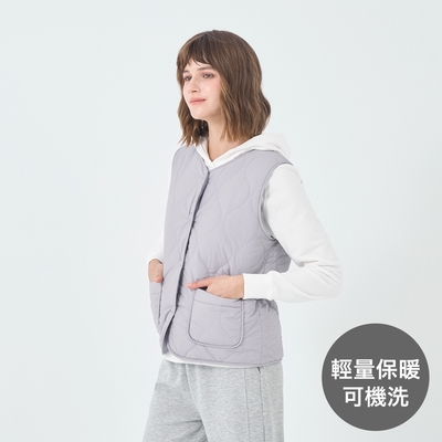 GIORDANO 女裝雙面穿背心 E-care輕暖系列 - 70 淡紫灰X海霧藍