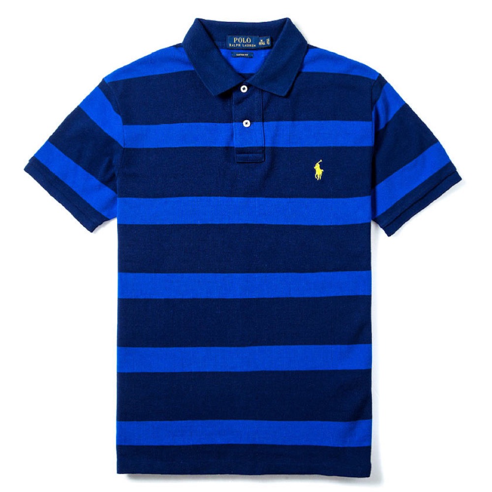 Polo Ralph Lauren 經典小馬條紋Polo衫(Custom)-深藍色