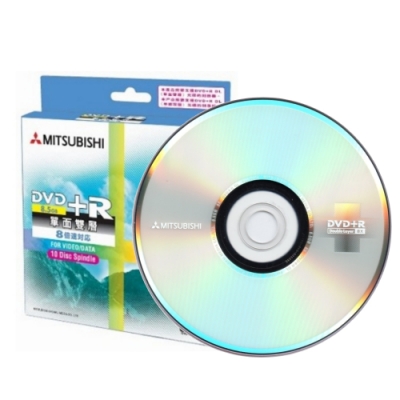 三菱 空白光碟片 8X DVD+R 8.5GB 單面雙層 DL 光碟燒錄片(10片)