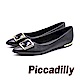 Piccadilly 時尚登場 尖頭方釦低跟淑女鞋 -黑(另有白) product thumbnail 1