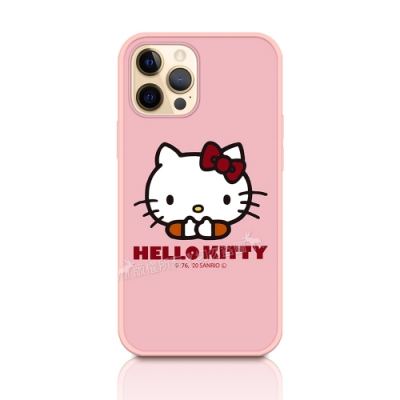 正版授權 Hello Kitty 凱蒂貓 iPhone 12 / 12 Pro 6.1吋 共用 粉嫩防滑保護殼(經典大頭)