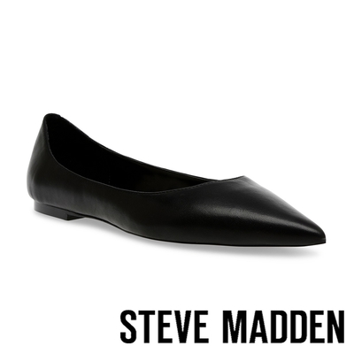 STEVE MADDEN-MERYL 素面尖頭平底鞋-黑色