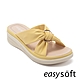 Easy-Spirit-RANI-羊皮扭結金屬釦低跟拖鞋-黃色 product thumbnail 1