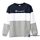 Champion CAMPUS草寫LOGO拼色長袖Tee 藍/白/灰 product thumbnail 1