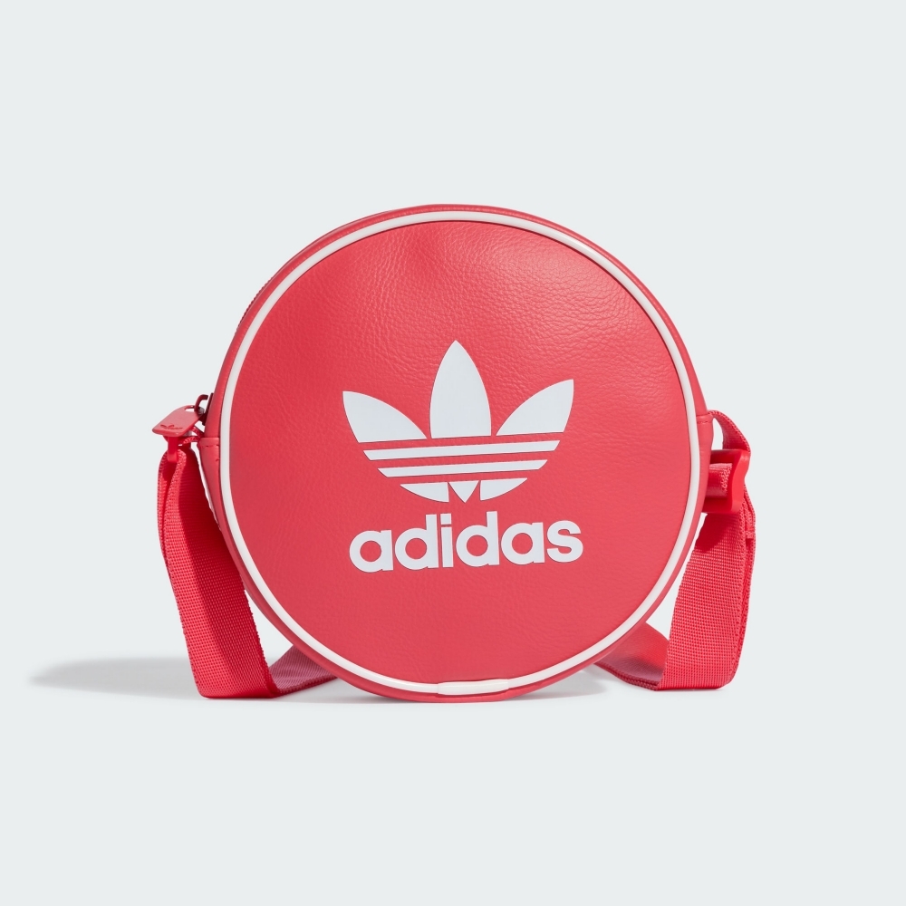 adidas 側背包 斜背包 小包 運動包 三葉草 AC ROUND BAG 桃紅 IS4548