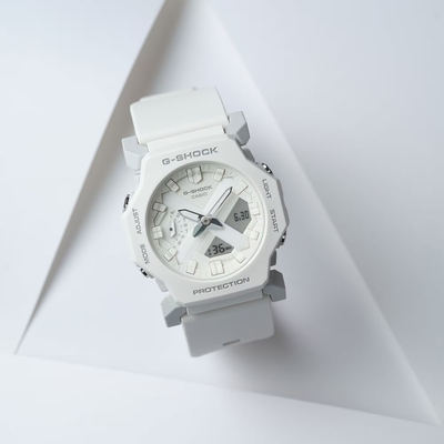 CASIO卡西歐 G-SHOCK 極簡強悍 輕巧簡約 極亮白 全新進化 雙顯系列 GA-2300-7A_42.1mm