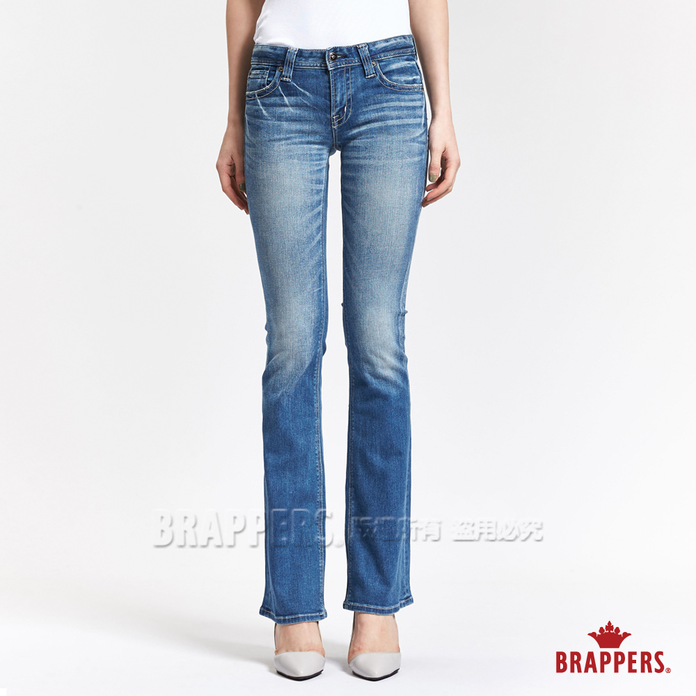 BRAPPERS 女款 新美腳ROYAL系列-女用彈性靴型牛仔褲-藍