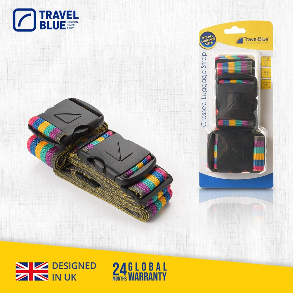 【 Travel Blue 藍旅 】 Crossed Luggage Strap 十字型行李束帶 彩色 TB042-RB