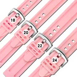 Watchband / 各品牌通用 舒適耐用 輕便 運動型 加厚矽膠錶帶 粉色