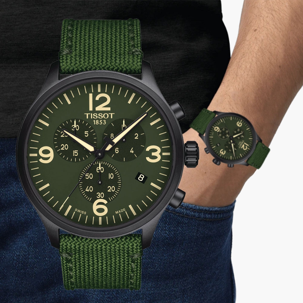TISSOT天梭 官方授權 韻馳系列 XL計時碼錶石英腕錶 45mm/T1166173709700