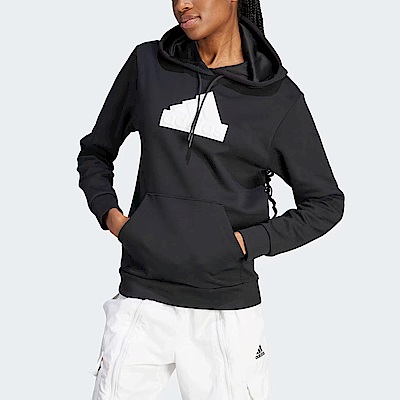 Adidas W FI BOS Hoodie [IM4874] 女 連帽 長袖 上衣 運動 訓練 休閒 舒適 黑白