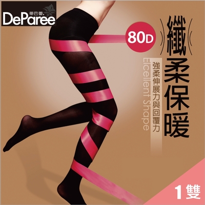 【蒂巴蕾DeParee】纖激脂100%天鵝絨褲襪 (80D/天鵝絨觸感/顯瘦)