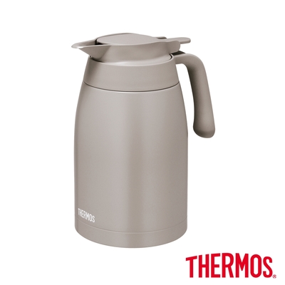 THERMOS膳魔師不鏽鋼按壓式真空保溫壼1500ml(TTB-1500-NEBW)橡實棕