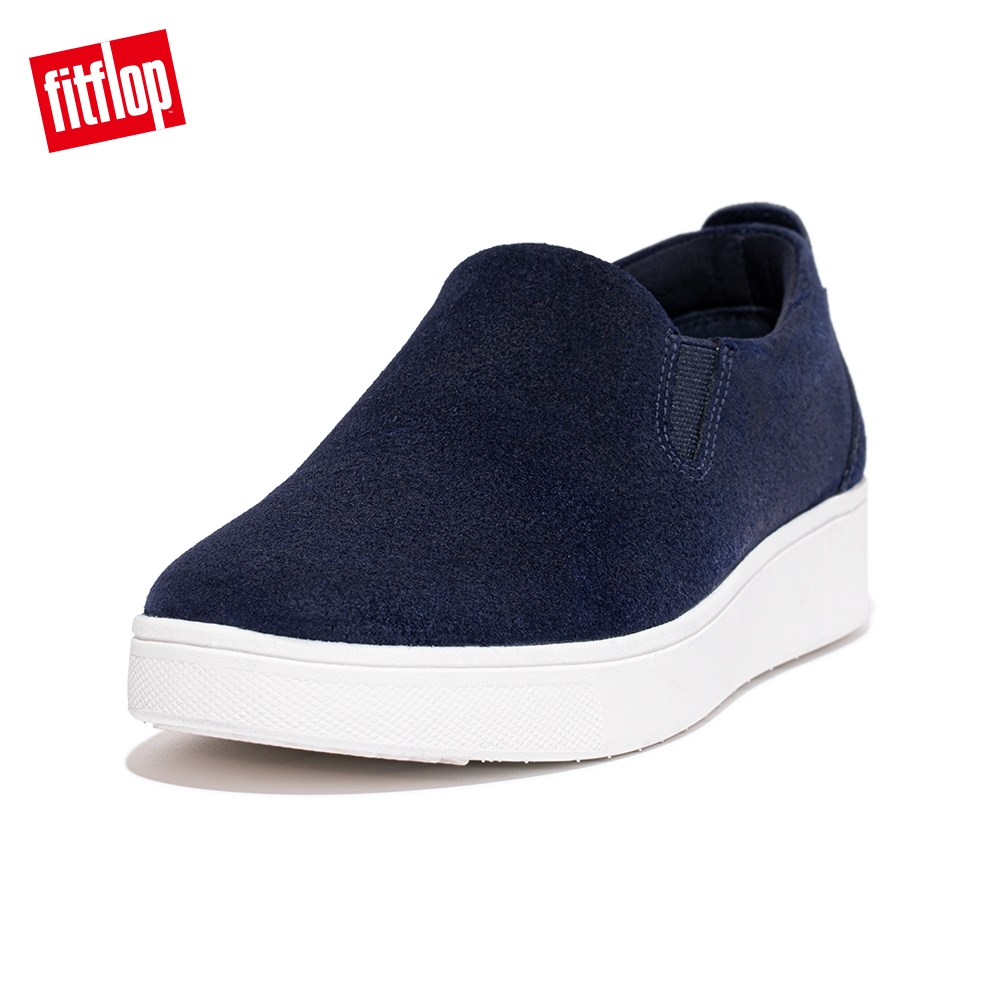 【FitFlop】RALLY SUEDE SLIP-ON SNEAKERS 易穿脫時尚休閒鞋-女(午夜藍)