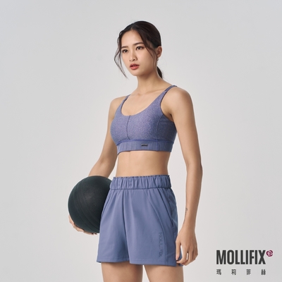 Mollifix 瑪莉菲絲 抗菌可調肩中強度運動內衣 (麻花紫藍)