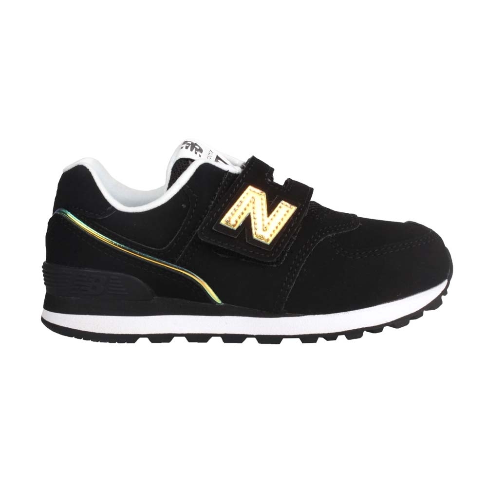 NEWBALANCE 男中童休閒運動鞋-574系列 N字鞋 NB 寬楦 YV574MTK 黑香檳金