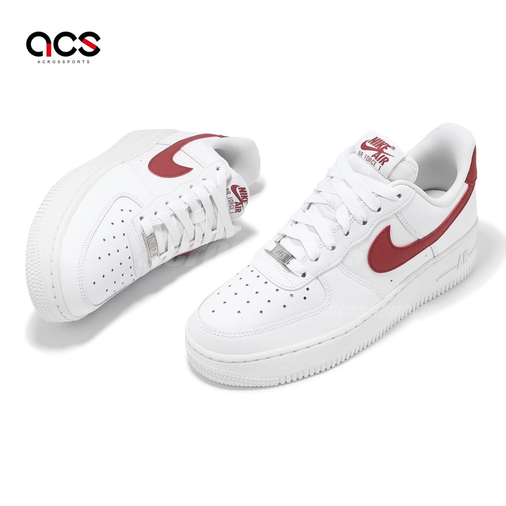 Nike 休閒鞋Wmns Air Force 1 07 女鞋白橘皮革AF1 運動鞋DD8959