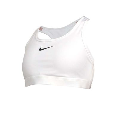 NIKE 女中度支撐運動內衣-DRI FIT 韻律 運動背心 BRA 慢跑 訓練 DX6822-100 白黑