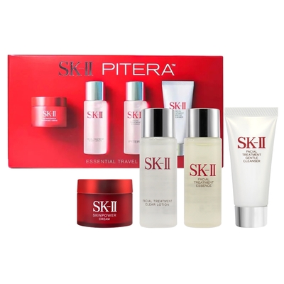 SK-II 保濕補水體驗4件組(潔面乳20g+亮采水30ml+青春露30ml+活膚霜15g) 新版_國際航空版