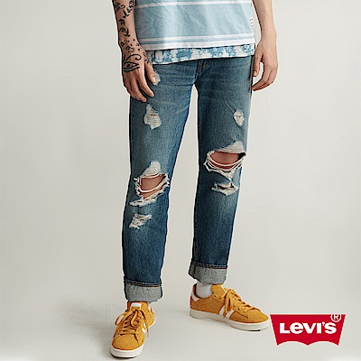 Levis 男款 上寬下窄 502 Taper 牛仔長褲 破壞