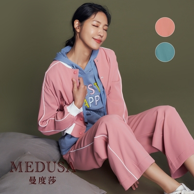 現貨【MEDUSA 曼度莎】粉彩色滾邊運動風外套 - 2色（M-XL）｜女外套 夾克 運動外套 套裝拆售