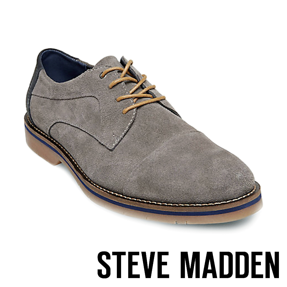 STEVE MADDEN-SOLEMN 絨面男士美式拼接式紳士鞋-絨灰