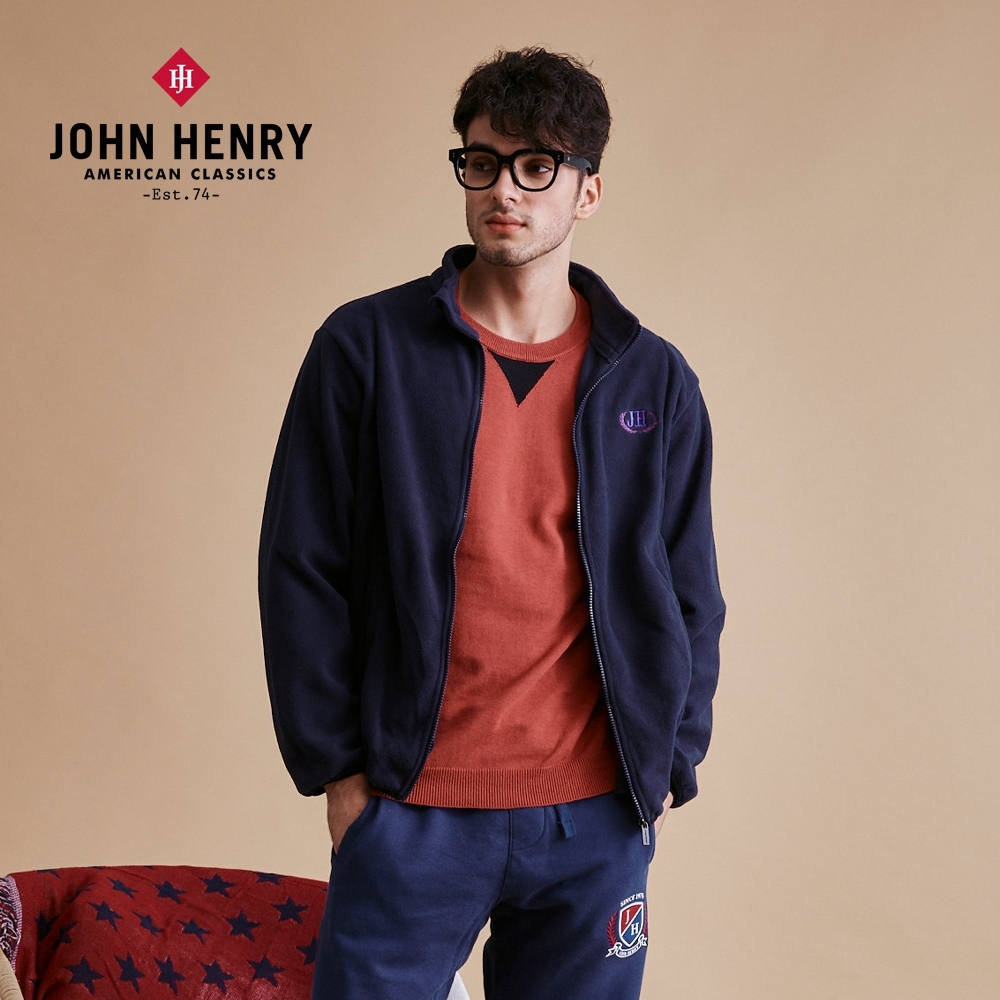 JOHN HENRY 吸濕排汗搖粒絨外套-藍