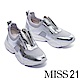 休閒鞋 MISS 21 個性異材質拼接拉環鍊設計厚底休閒鞋－銀 product thumbnail 1