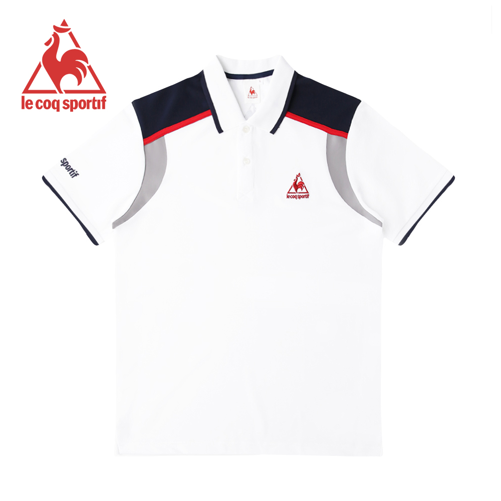 le coq sportif 法國公雞牌吸排短袖POLO衫 男-白