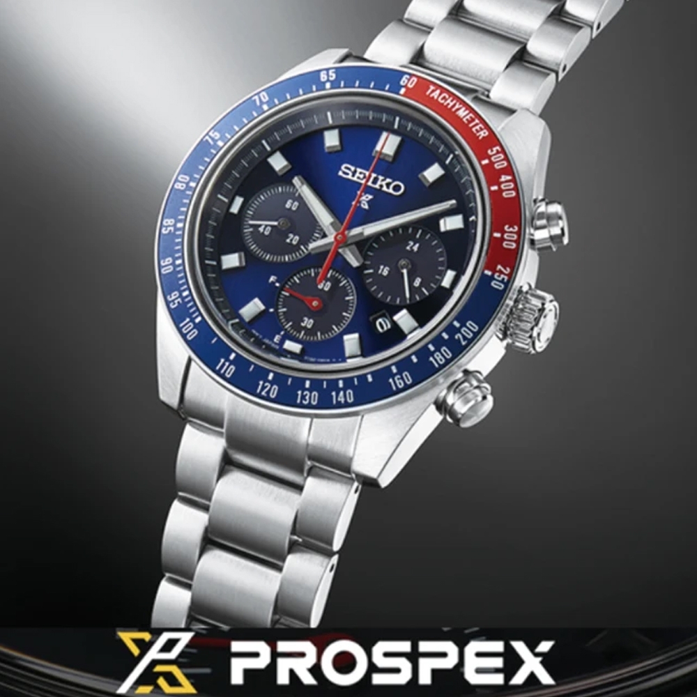 SEIKO精工 Prospex SpeedTimer 太陽能計時腕錶-藍紅 SSC913P1/V192-0AH0B 熊貓錶_SK028
