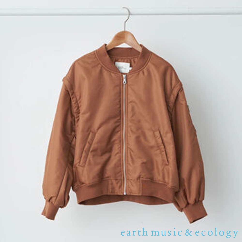earth music 2WAY可拆袖設計MA-1夾克外套| 長版| Yahoo奇摩購物中心