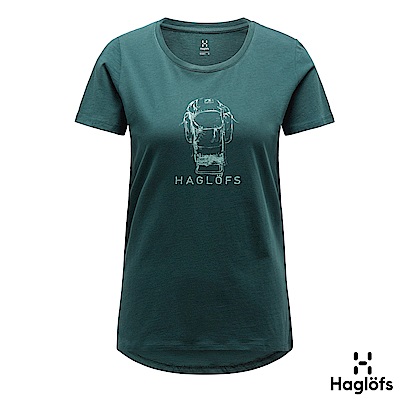 Haglofs 女 Mirth 100%有機棉TEE 礦物綠