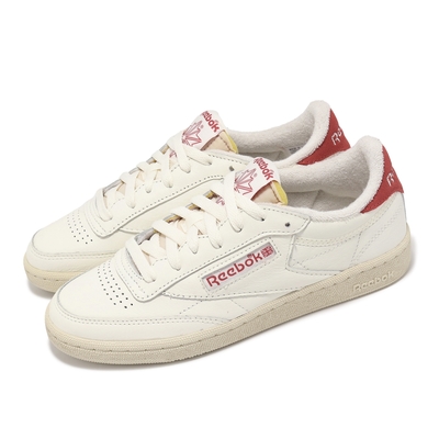 Reebok 休閒鞋 Club C 85 Vintage 女鞋 米白 紅 皮革 低筒 復古 100074233