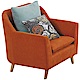 品家居 瑞典時尚紅絲絨布單人座沙發椅-86x76x88cm免組 product thumbnail 1