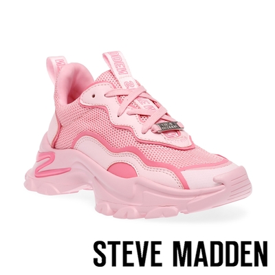 STEVE MADDEN-MANERVA 拼接網布厚底老爹鞋-粉色
