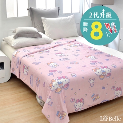 義大利La Belle Sanrio-HELLO KITTY 生日派對 超COOL超涼感蠶絲蛋白抗菌涼被(150*200CM)