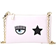 Chiara Ferragni Eye Star 矽膠眨眼星星油蠟皮革鍊帶手拿包/斜背包(淡粉色) product thumbnail 1