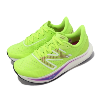 New Balance 競速跑鞋 FuelCell Rebel V3 D 寬楦 女鞋 螢光黃綠 輕量 針織鞋面 NB 紐巴倫 WFCXCT3-D