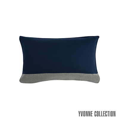 YVONNE COLLECTION 素面拼接枕套(可搭配飛天豬床組)- 深藍