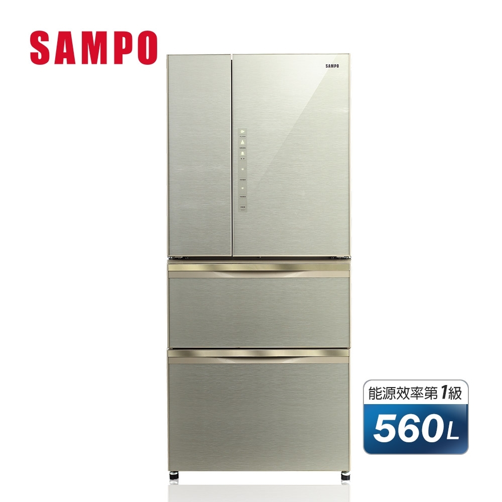 [福利品] SAMPO聲寶 560公升1級變頻四門冰箱 SR-A56GDD(Y7) 琉璃金