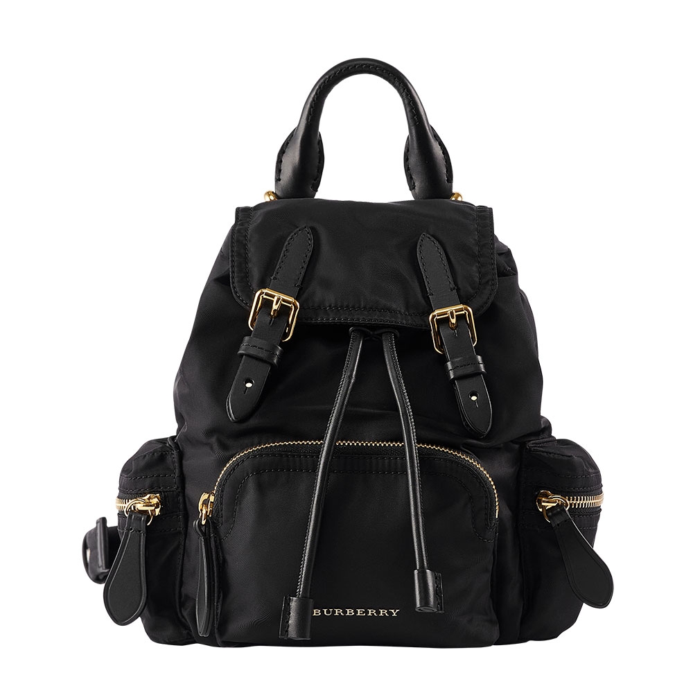 BURBERRY巴寶莉 尼龍斜背/後背包(經典黑/小型) The Small Crossbody Rucksack