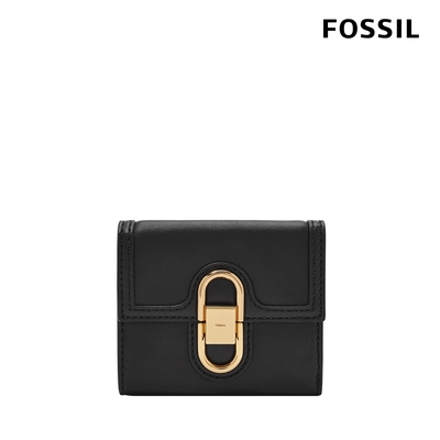FOSSIL Avondale 真皮復古磁釦短夾-黑色 SL8292001