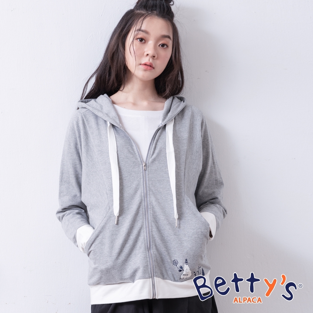 betty’s貝蒂思　休閒風純色連帽外套(灰色)