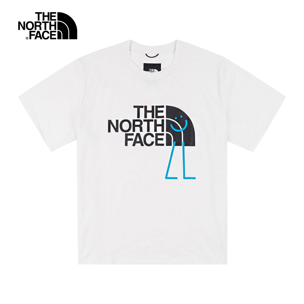 The North Face北面UE男款米白色吸濕排汗防曬趣味LOGO短袖T恤｜7W94N3N