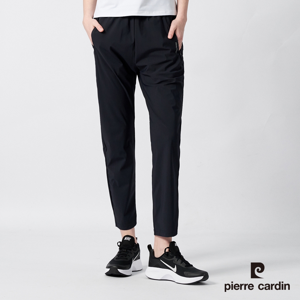 Pierre Cardin皮爾卡登 男女款 冰絲涼感透氣彈力機能褲(多款任選) (女款-深藍色)
