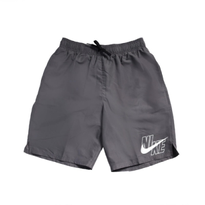 Nike 短褲 Logo Lap Board shorts 男 運動休閒 膝上 口袋 基本款 海灘褲 灰 白 NESSA565018