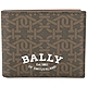 BALLY Bevye B字交織老花帆布拼接單鈔層短夾(咖啡色) product thumbnail 1