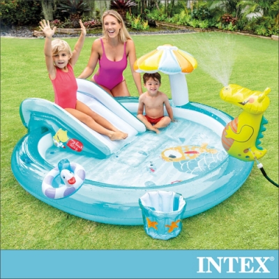 INTEX 鱷魚沙灘戲水池201x170x25cm(160L) 適用2歲+(57165)
